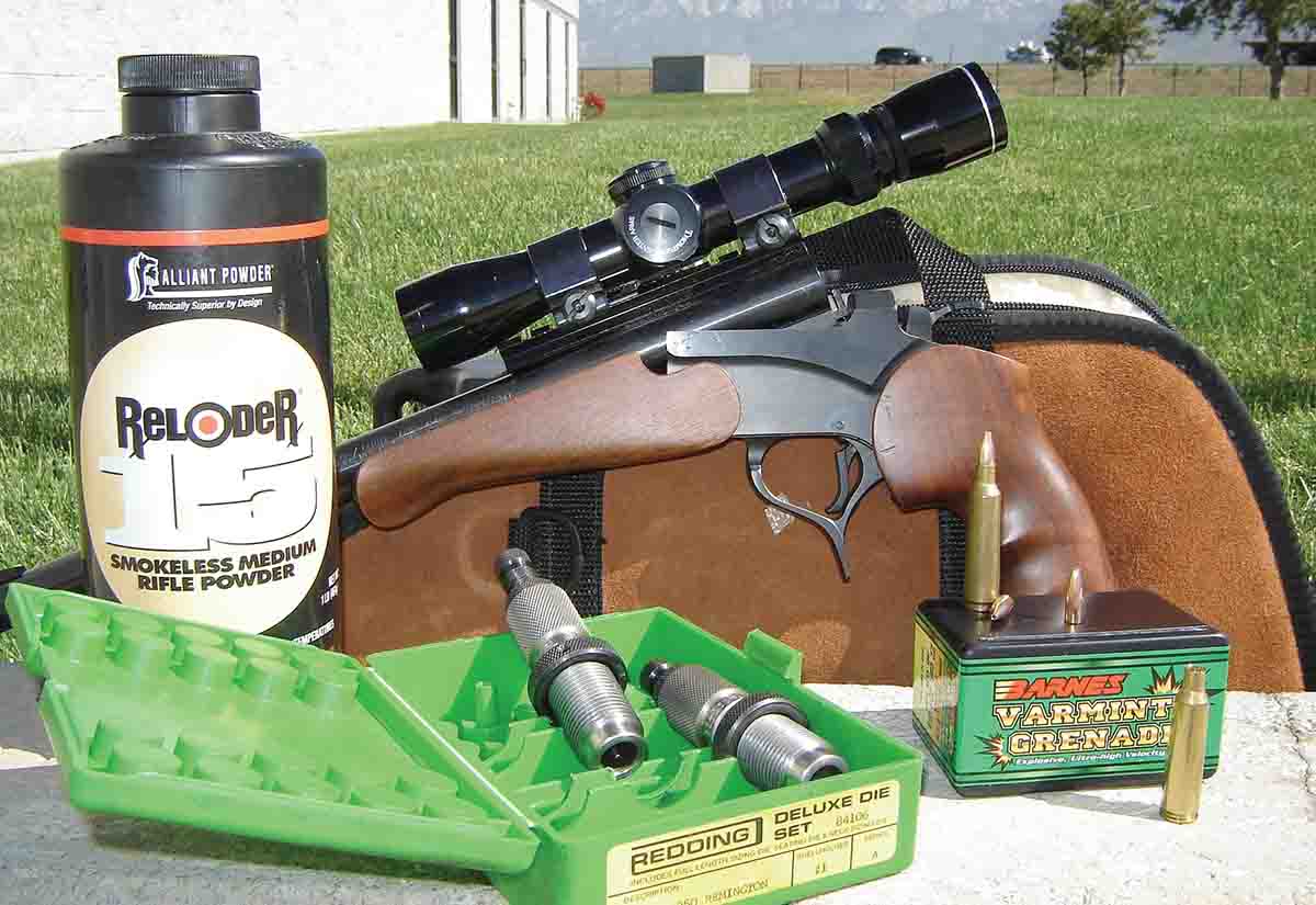 Rees’s Encore .22-250 Remington shot well with Varmint Grenade handloads.